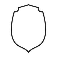 Minimal Shield Graphic Black Outline Icon vector