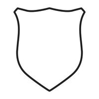 Black Outline Shield Icon Simple Contour Style vector