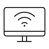 Smart office monitor icon. Outline Smart office monitor icon for web design vector