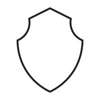 Monochrome Shield Icon with Black Outline vector