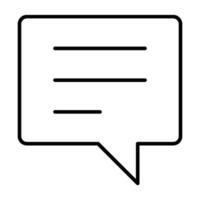outline symbol for a message or conversation Simple, modern, solitary sign vector