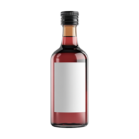 A bottle of red wine with a blank label on it png