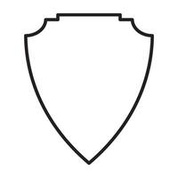 Black Line Shield Icon - Simple and Minimalist vector