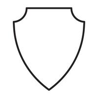 Flat Shield Graphic Thin Black Outline vector