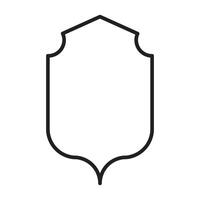 Flat Shield Icon - Crisp Black Contour Design vector