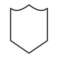 Modern Shield Icon Flat Black Line Design vector