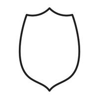 Sleek Shield Outline Icon - Flat Pictogram vector