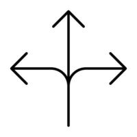 Sleek Direction Arrow Line Icon for Navigation vector