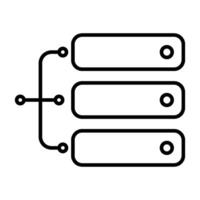 outline of a server storage icon. Data backup vector
