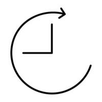 Arrow, circle, clock icon. Signs and symbols can be used for web, logo, mobile app, UI, UX vector