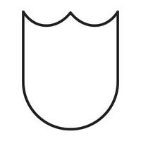 Shield Pictogram in Flat Contour Line Format vector