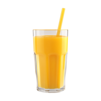 A glass of orange juice with a straw png