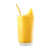 A glass of mango smoothie with a straw png