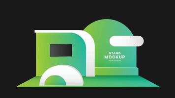 Booth Stand Event Exhibition Mockup Clean Design vector
