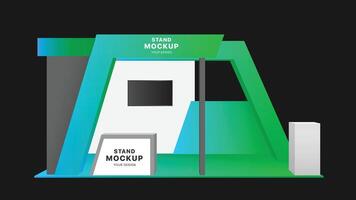 Booth Stand Event Exhibition Mockup Set vector
