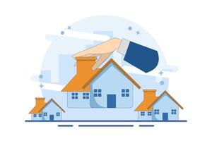 the concept of choosing a new home based on budget or ability, income, or lifestyle. think wisely, choose different house variants, calculate the affordability of the house. Flat illustration. vector