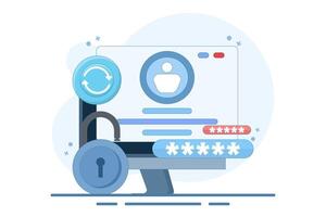 concept of changing password. system codes and keys. changing passwords on devices. updating or changing account security and protection systems. vector