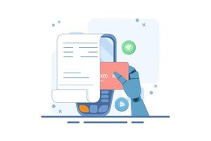 digital or electronic transaction concept, Contactless Payment. Hand holding payment card near POS terminal to pay. Transaction with NFC technology. Flat illustration on background. vector