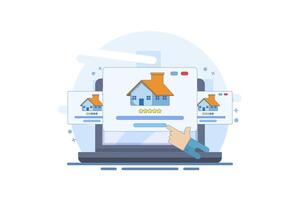 the concept of choosing a new home based on budget or ability, income, or lifestyle. think wisely, choose different house variants, calculate the affordability of the house. vector