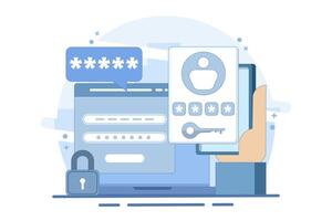 One-time password concept. Notification on mobile, multifactor authentication. Message with code on smartphone to login to website or app. Internet payment. Flat illustration on background. vector