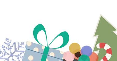 Merry Christmas and Happy New Year Template with Empty Space. Horizontal Background for Winter Holiday design. vector