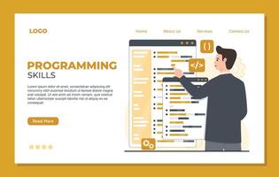Programming, coding, software development concept. flat design illustration vector