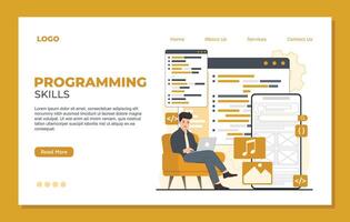 Programmer concept landing page vector