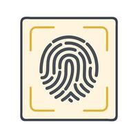 Fingerprint icon isolated on white background fingerprint scanner logo concept vector