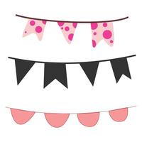 Set of Decorative Bunting Flags Illustration vector