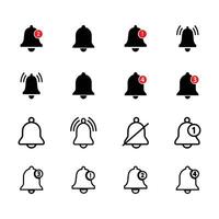 Notification bell icon set. Silhouette bell icon alert. Suitable for design element of account information app reminder. logo icon design vector