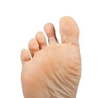 A person's foot with a white background photo