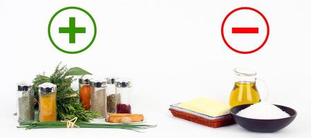 A white background with a red and green sign that says add a pinch of salt and photo