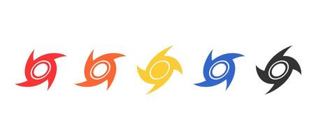 Hurricane disaster symbol design in set. Illustration for information, education, warning. Cataclysm vector