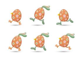Star easter eggs run set vector