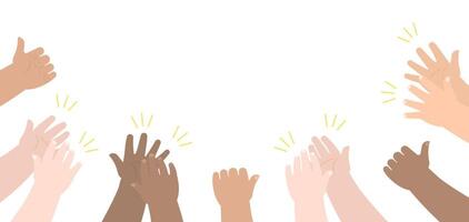 Hands of kids clapping set vector