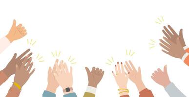 Hands of diverse people applauding vector