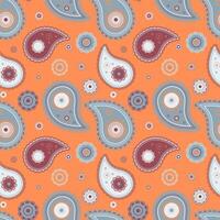 Persian motif by linen pattern. Silk tile and graphic canvas. Heritage eco bohemian curly. vector