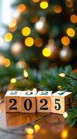 wooden blocks displaying two thousand twenty-four photo