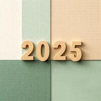 wooden number display the year two thousand twenty-five photo