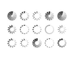 Collection Loading bar status icon. illustration. Set of loaded icons. Download progress. Donload or Upload. vector