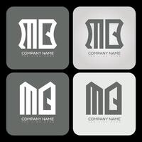 MQ polygon, hexagon, flat and simple letter logo set in one artboard. MQ minimalist and classic logo. vector