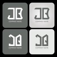JQ polygon, hexagon, flat and simple letter logo set in one artboard. JQ minimalist and classic logo. vector