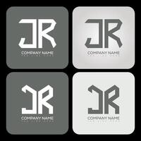 JR polygon, hexagon, flat and simple letter logo set in one artboard. JR minimalist and classic logo. vector