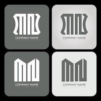 MN polygon, hexagon, flat and simple letter logo set in one artboard. MN minimalist and classic logo. vector