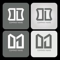 OD polygon, hexagon, flat and simple letter logo set in one artboard. OD minimalist and classic logo. vector