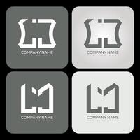LJ polygon, hexagon, flat and simple letter logo set in one artboard. LJ minimalist and classic logo. vector