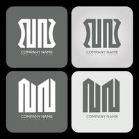 NN polygon, hexagon, flat and simple letter logo set in one artboard. NN minimalist and classic logo. vector