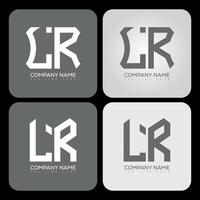 LR polygon, hexagon, flat and simple letter logo set in one artboard. LR minimalist and classic logo. vector
