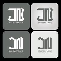 JN polygon, hexagon, flat and simple letter logo set in one artboard. JN minimalist and classic logo. vector