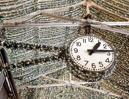 Clock with lights inside Chelsea Market photo